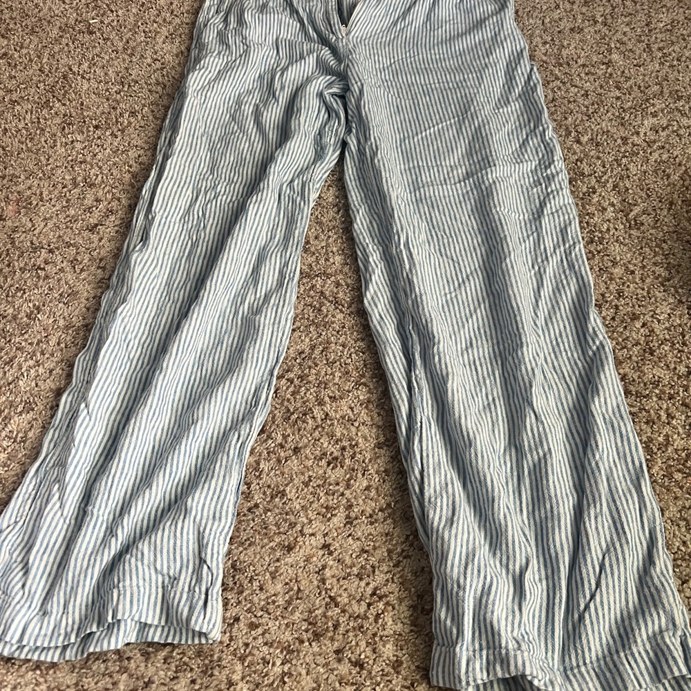 Mango Striped Blue and White Pants